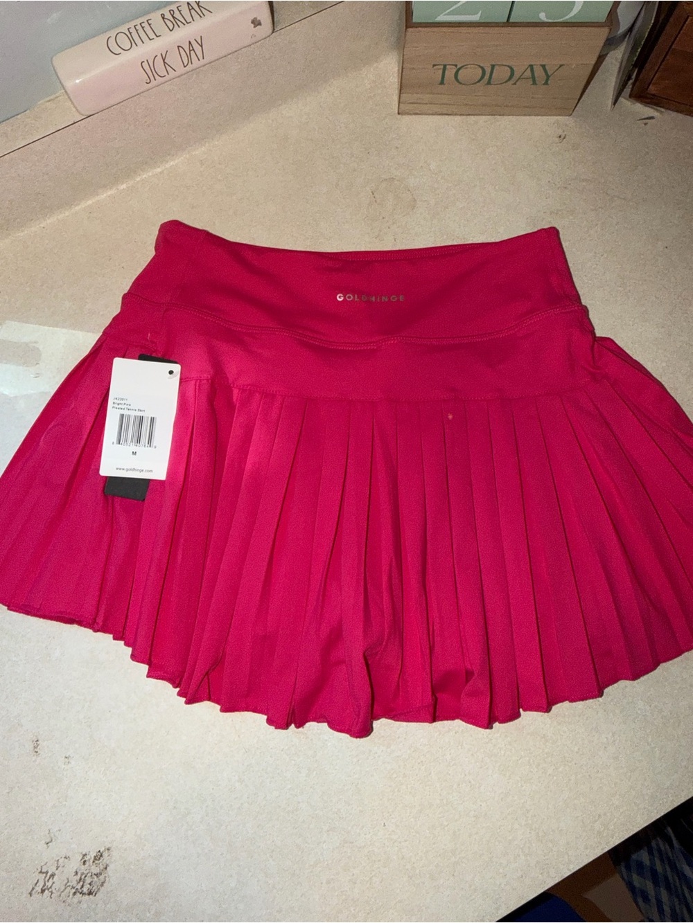 Goldsheep Hot Pink Pleated Skater Skirt